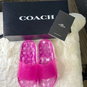 Coach Ulyssa Rubber slide. Bright Pink. NWT. SIZE 7b